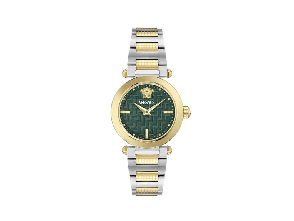 Montre à Quartz Versace Greek, PVD Or, Vert, 35 mm, Verre de saphir, VE5B00525