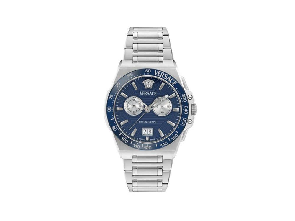 Montre à Quartz Versace Greca Reaction, Bleu, 43 mm, VE5N00326