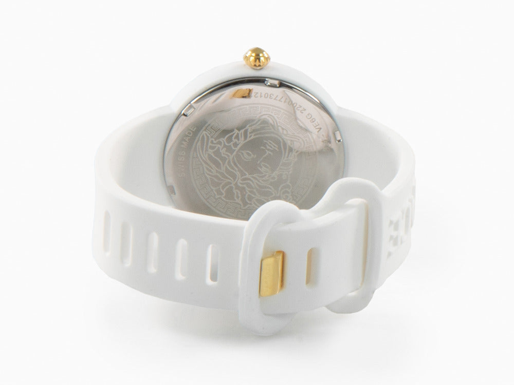 Montre à Quartz Versace Medusa Pop, Silicone, Blanc, 39 mm, VE6G00123