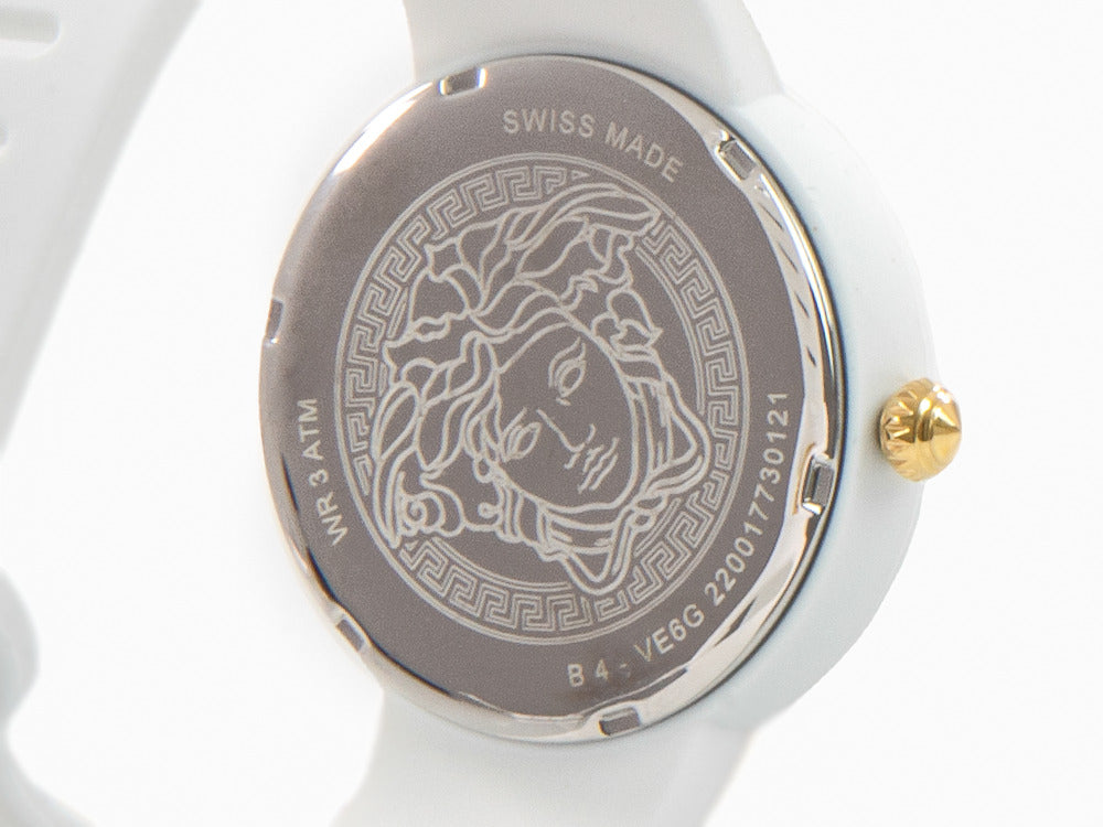 Montre à Quartz Versace Medusa Pop, Silicone, Blanc, 39 mm, VE6G00123