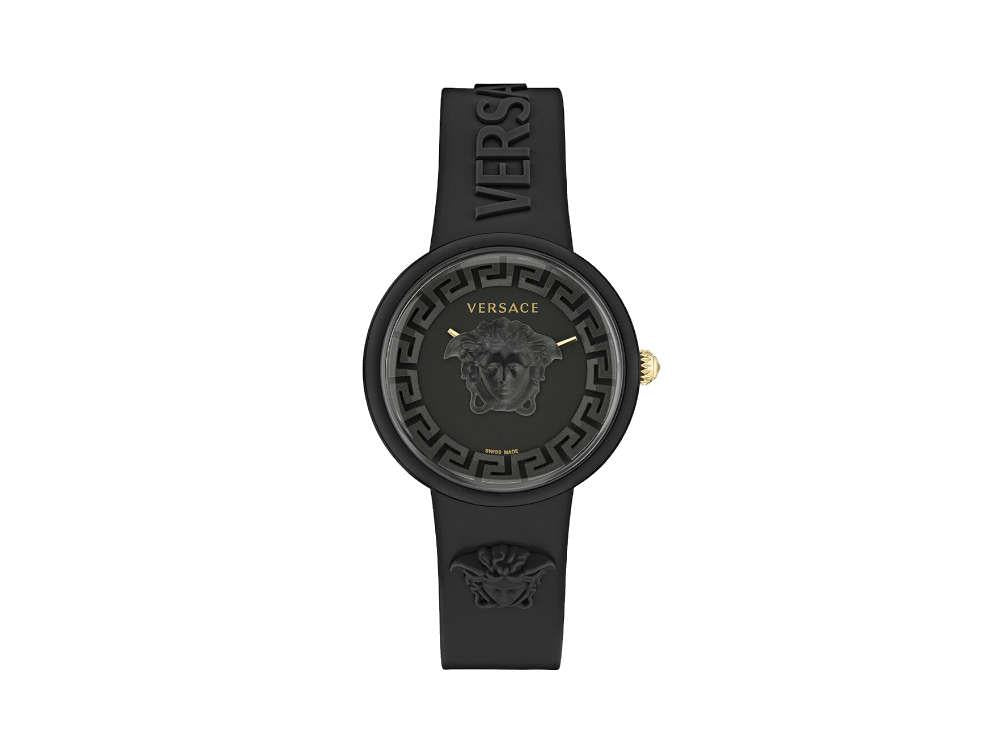 Montre à Quartz Versace Medusa Pop, Silicone, Noir, 39 mm, VE6G00223