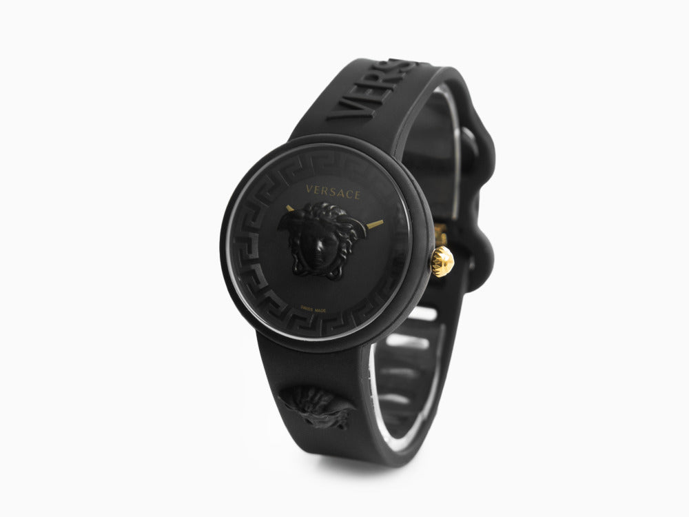 Montre à Quartz Versace Medusa Pop, Silicone, Noir, 39 mm, VE6G00223