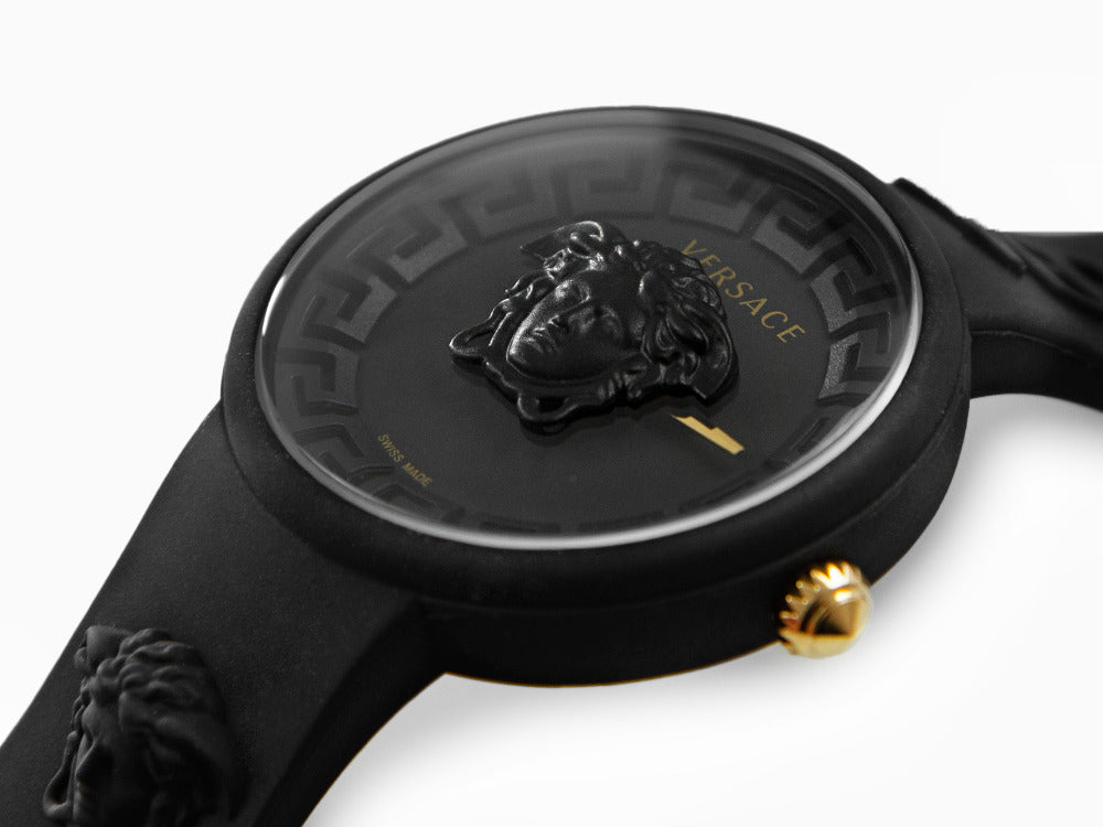 Montre à Quartz Versace Medusa Pop, Silicone, Noir, 39 mm, VE6G00223