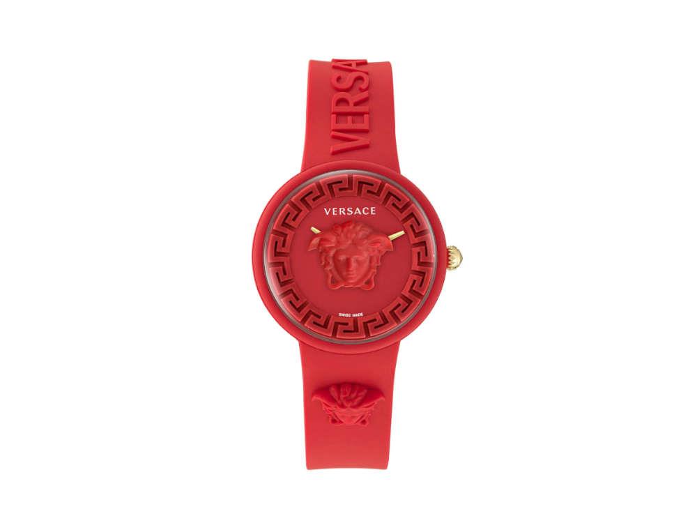 Montre à Quartz Versace Medusa Pop, Silicone, Rouge, 39 mm, VE6G00723