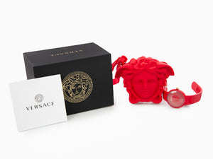 Montre à Quartz Versace Medusa Pop, Silicone, Rouge, 39 mm, VE6G00723