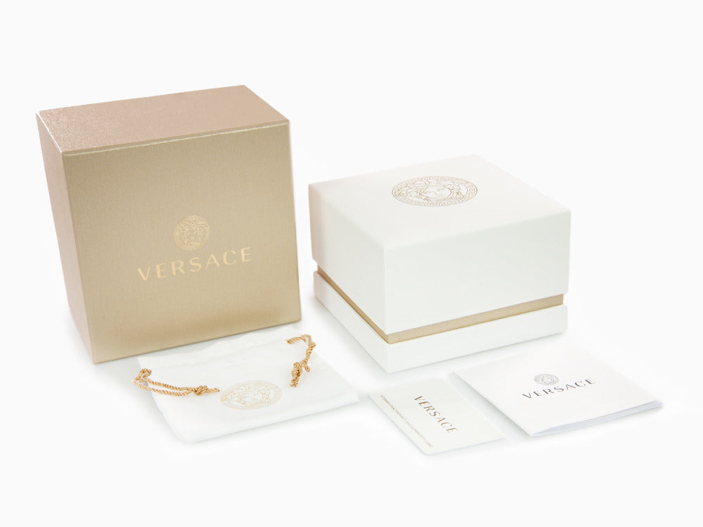 Montre à Quartz Versace Greca Flourish, PVD Or, Vert, 35 mm, VE7F00523