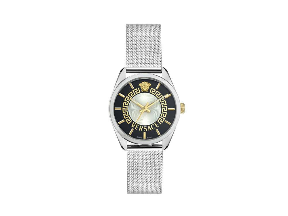 Montre à Quartz Versace New V Circle, 36 mm, Verre de saphir, VE8A00324