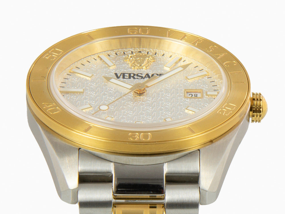 Montre à Quartz Versace V Dome, Argent, 42 mm, Verre de saphir, VE8E00424