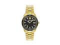 Montre à Quartz Versace V Dome, PVD Or, Noir, 42 mm, Verre de saphir, VE8E00624