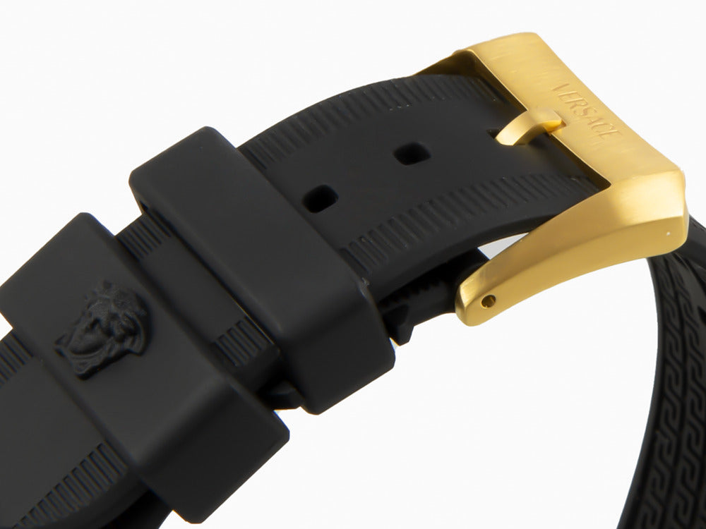 Montre à Quartz Versace Greca Logo Diver, PVD Or, Noir, 43 mm, VE8G00324