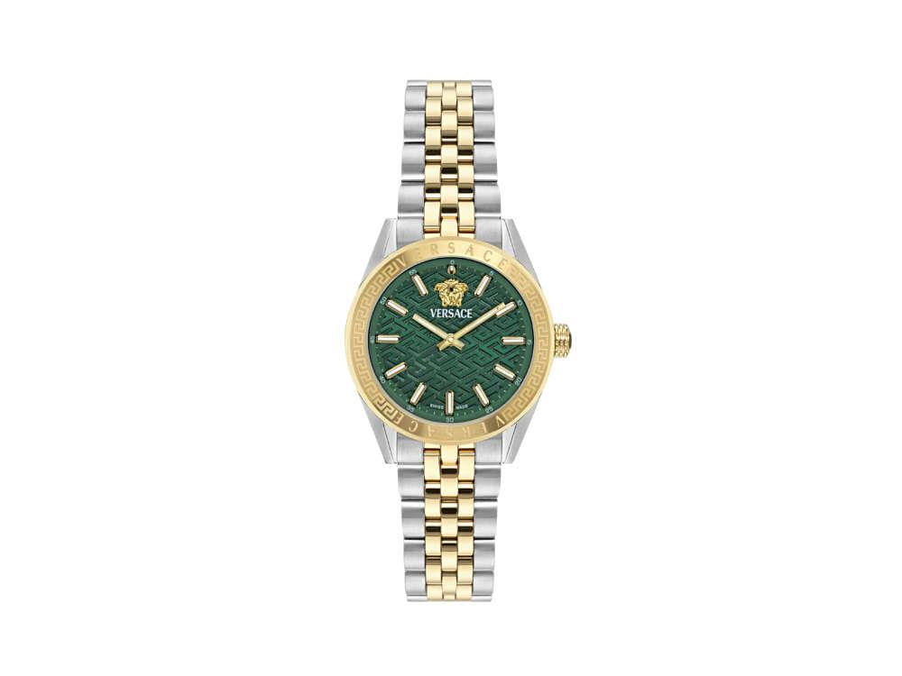 Montre à Quartz Versace V-Code Lady, PVD Or, Vert, 36 mm, VE8I00424