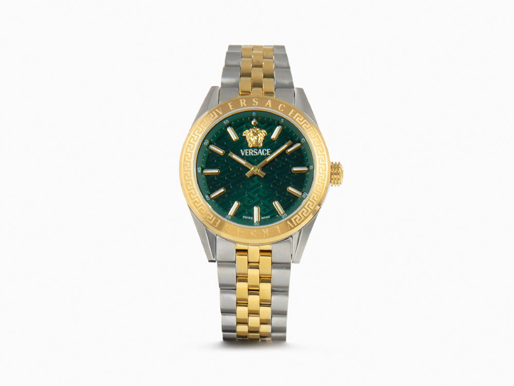 Montre à Quartz Versace V-Code Lady, PVD Or, Vert, 36 mm, VE8I00424
