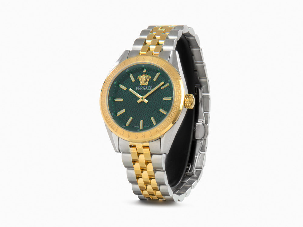 Montre à Quartz Versace V-Code Lady, PVD Or, Vert, 36 mm, VE8I00424