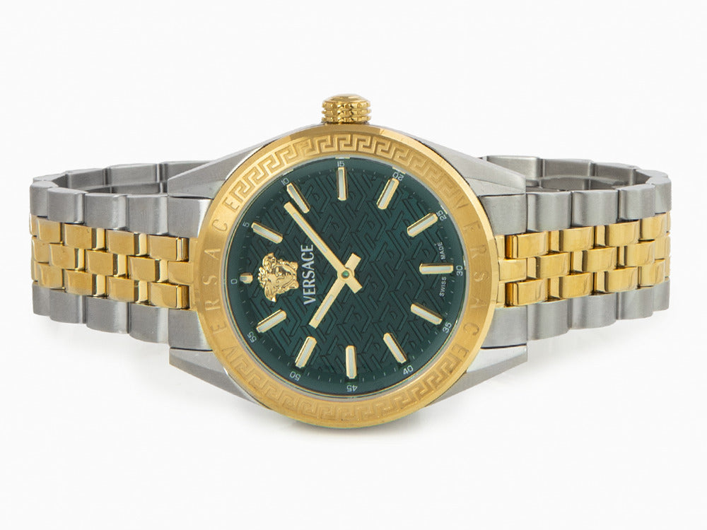 Montre à Quartz Versace V-Code Lady, PVD Or, Vert, 36 mm, VE8I00424