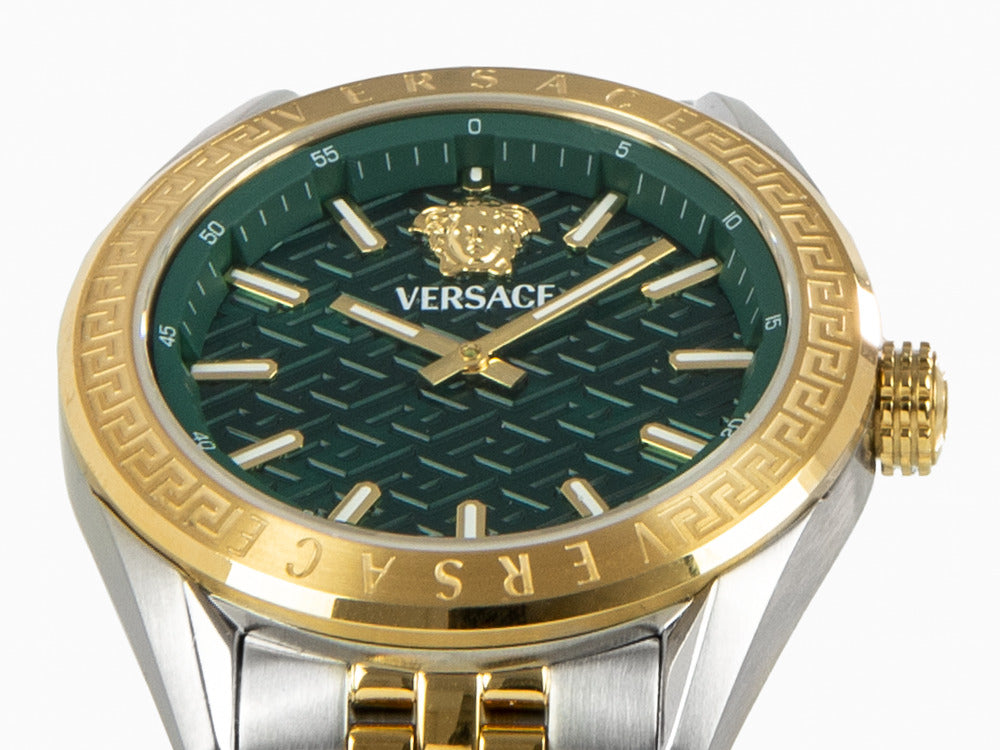 Montre à Quartz Versace V-Code Lady, PVD Or, Vert, 36 mm, VE8I00424