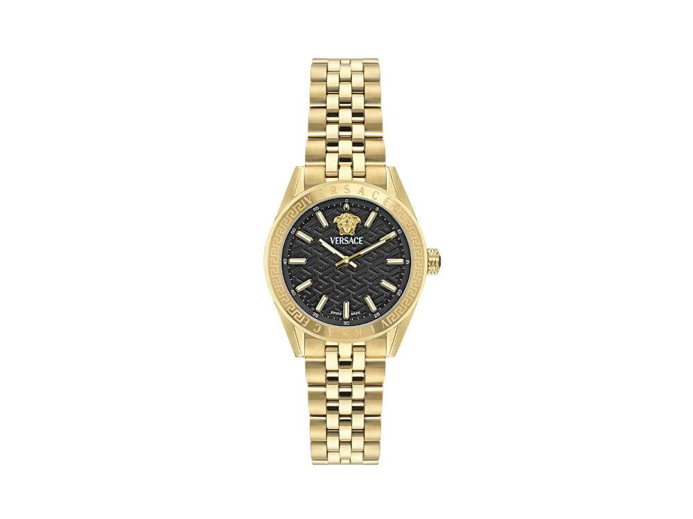 Montre à Quartz Versace V-Code Lady, PVD Or, Noir, 36mm, Verre saphir, VE8I00724