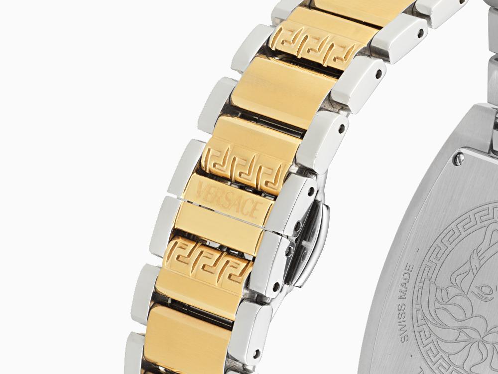 Montre à Quartz Versace Dominus Lady, PVD Or, Argent, 44,8mm x 36mm, VE8K00424