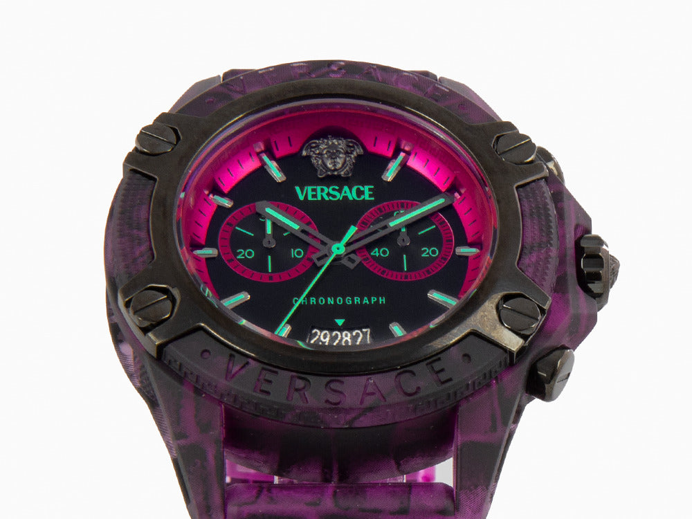Montre à Quartz Versace Icon Active, Polycarbonate, Noir, 44 mm, VE8P00124