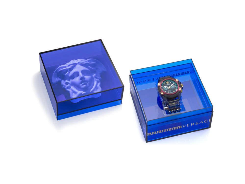 Montre à Quartz Versace Icon Active, Polycarbonate, Noir, 44 mm, VE8P00224