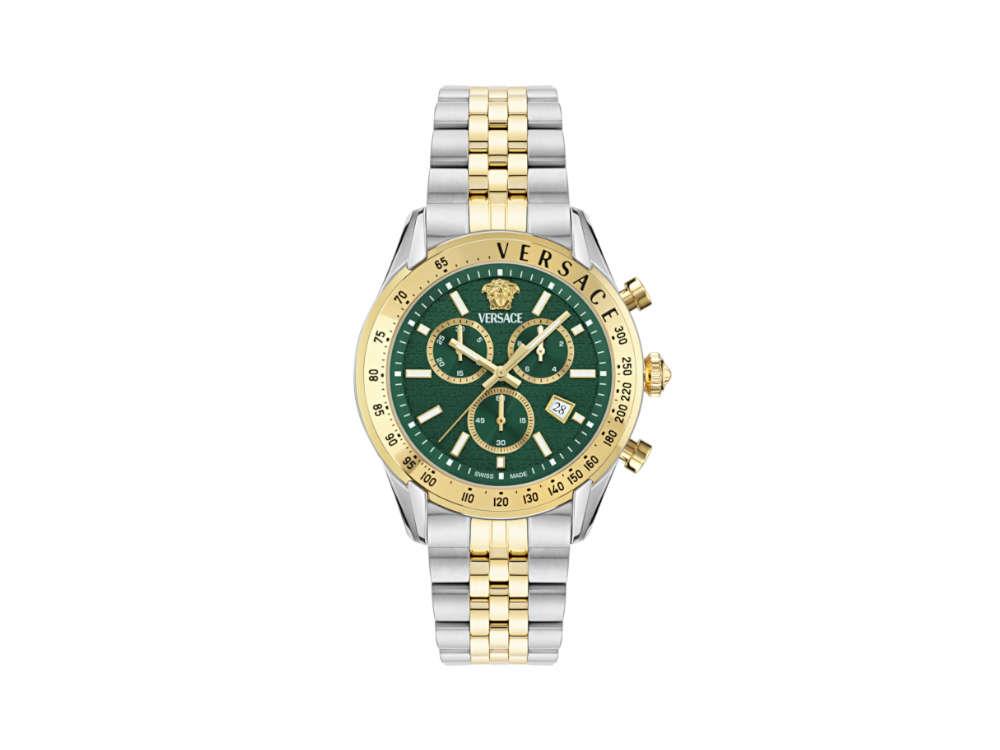 Montre à Quartz Versace Chrono Master, PVD Or, Vert, 44 mm, VE8R00524