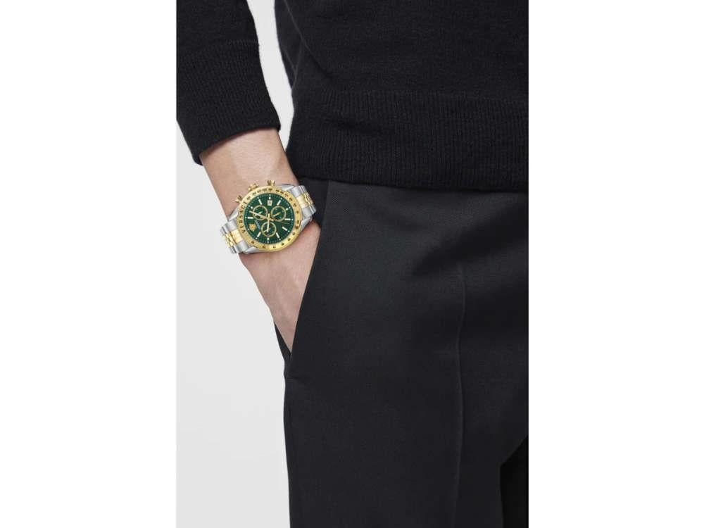 Montre à Quartz Versace Chrono Master, PVD Or, Vert, 44 mm, VE8R00524