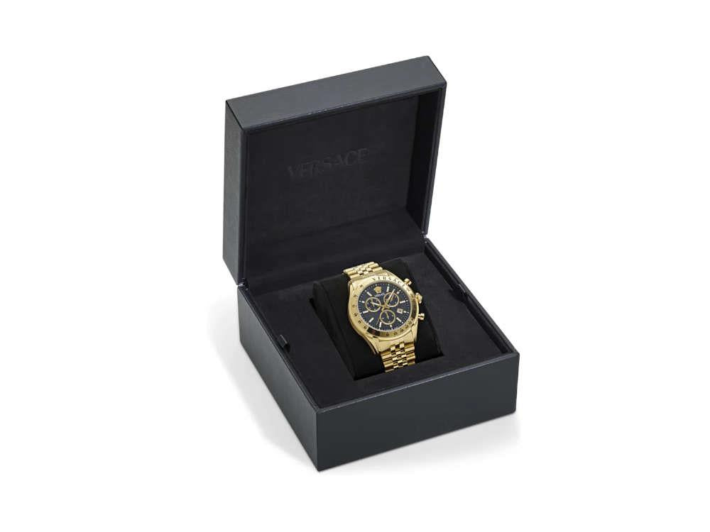 Montre à Quartz Versace Chrono Master, PVD Or, Noir, 44 mm, VE8R00624