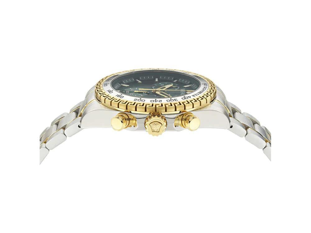 Montre à Quartz Versace Chrono X, Acier Recyclé, Vert, 44 mm, VE9K00424