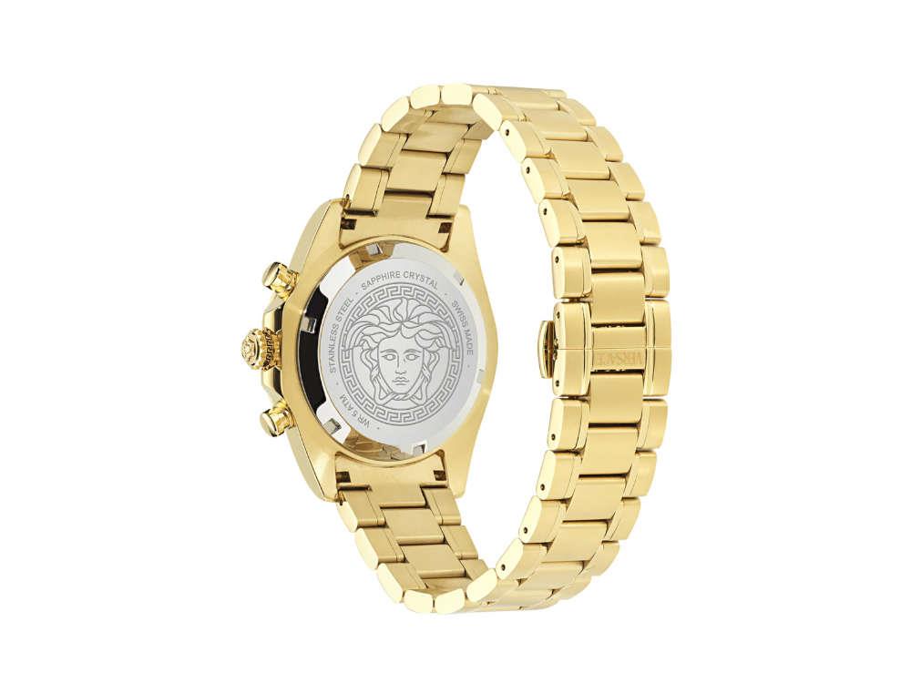 Montre à Quartz Versace Chrono X, Acier Recyclé, Noir, 44 mm, VE9K00524