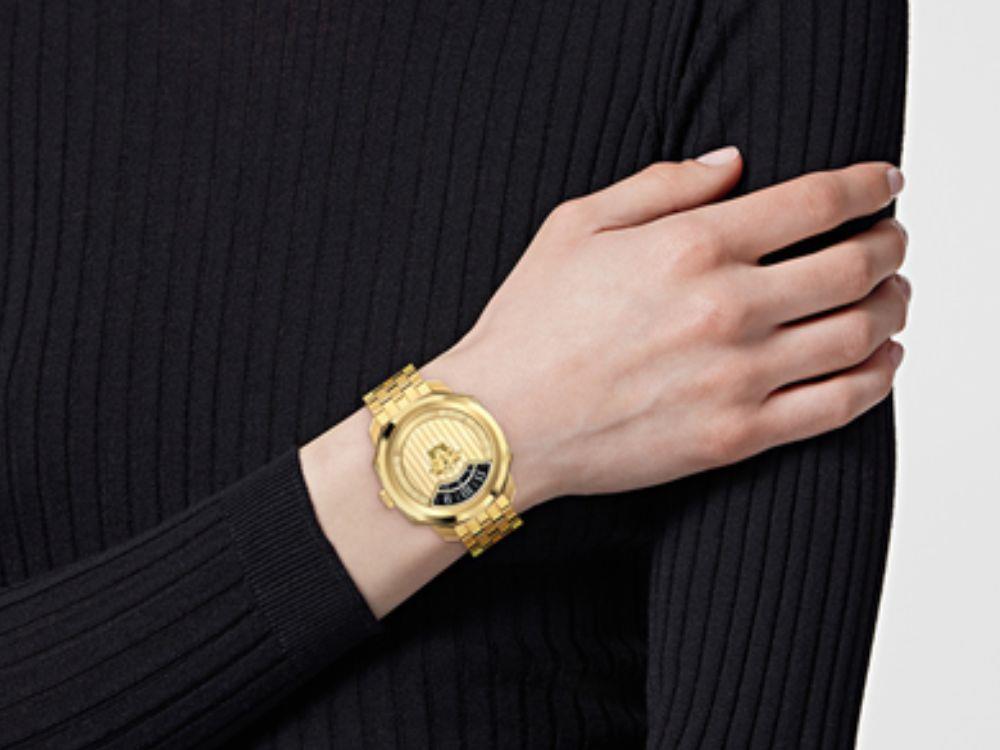 Montre à Quartz Versace Dylos 2.0, Acier Recyclé, Doré, 39.5 mm, VEYR00326