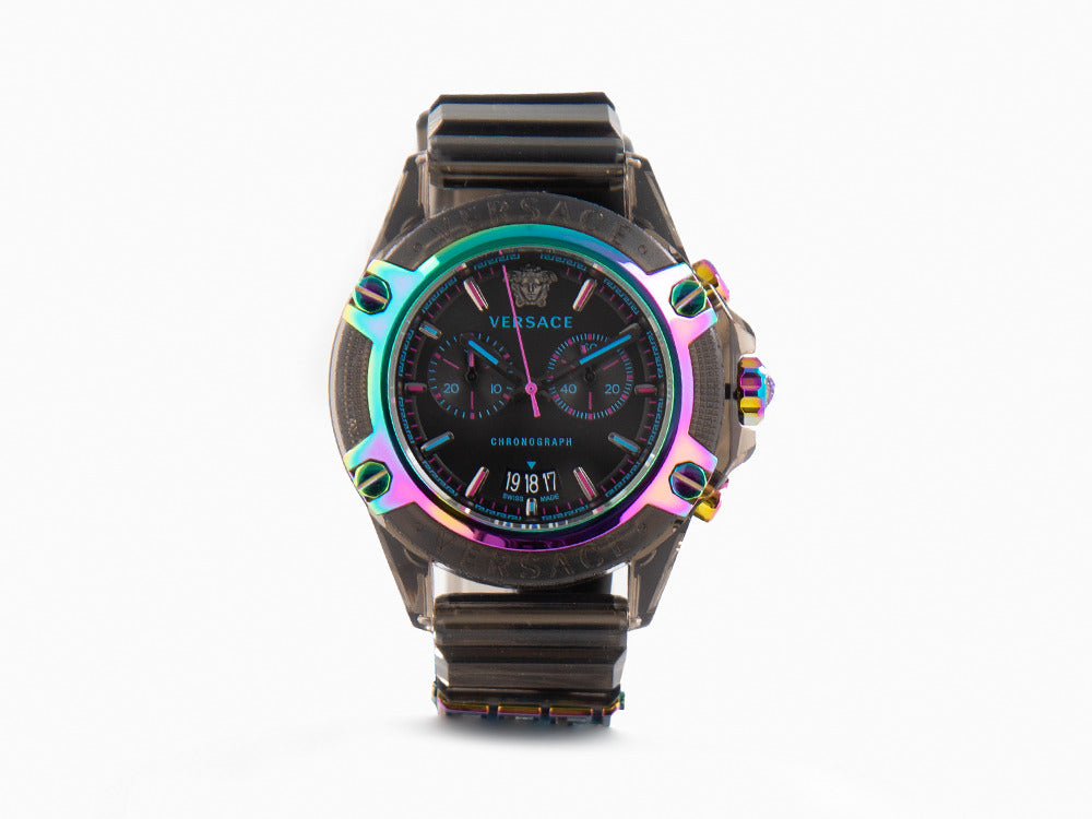 Montre à Quartz Versace Icon Active, Polycarbonate, Noir, 44 mm, VEZ701022