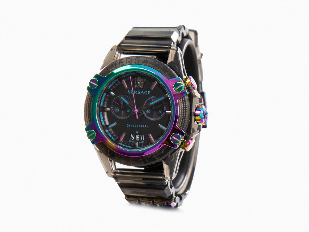 Montre à Quartz Versace Icon Active, Polycarbonate, Noir, 44 mm, VEZ701022
