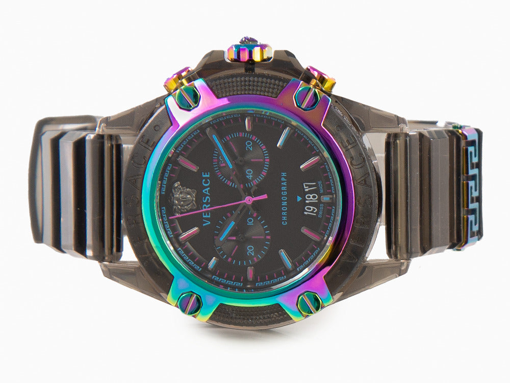 Montre à Quartz Versace Icon Active, Polycarbonate, Noir, 44 mm, VEZ701022