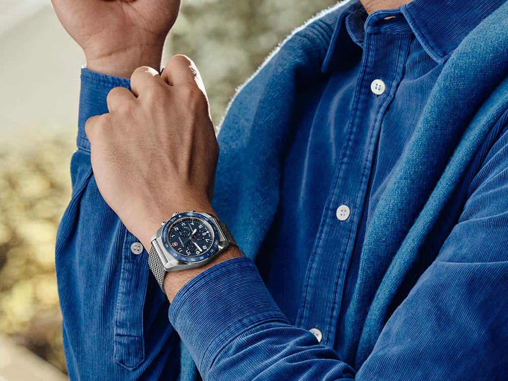 Montre à Quartz Victorinox Swiss Army, Bleu, 42 mm, Chronographe, V242049