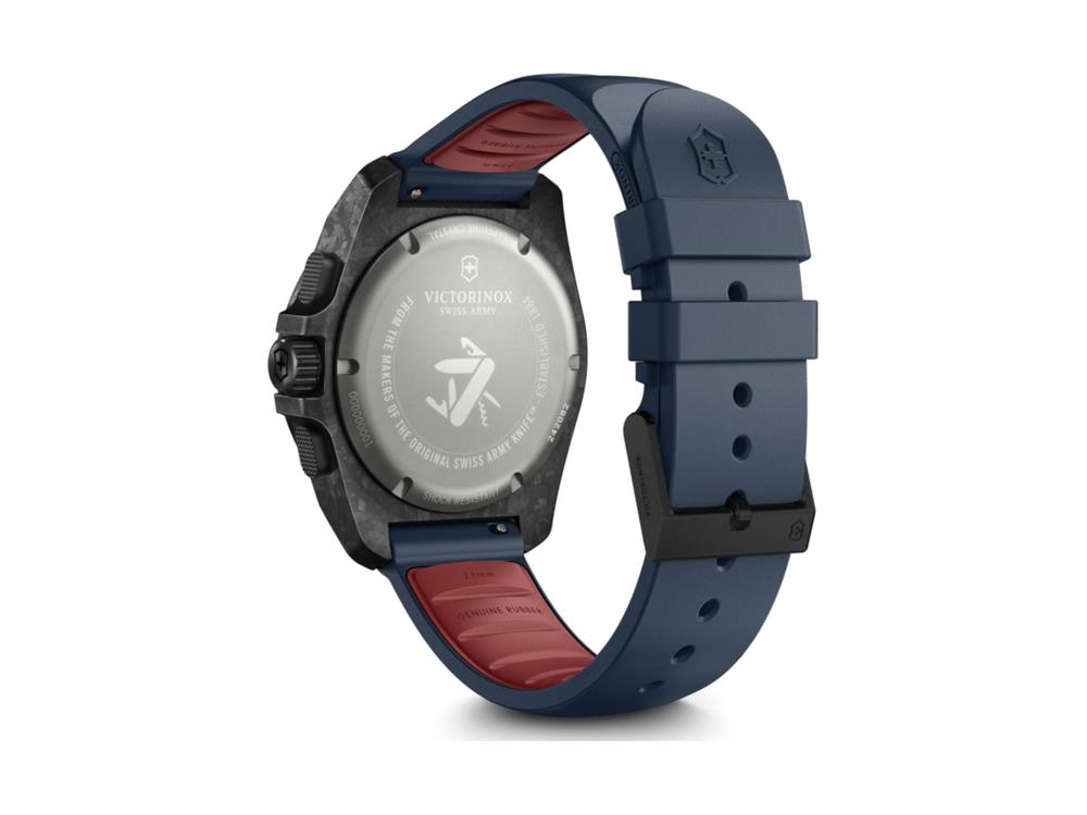 Montre à Quartz Victorinox I.N.O.X. Chrono, Fibre de carbone, Bleu, V242082