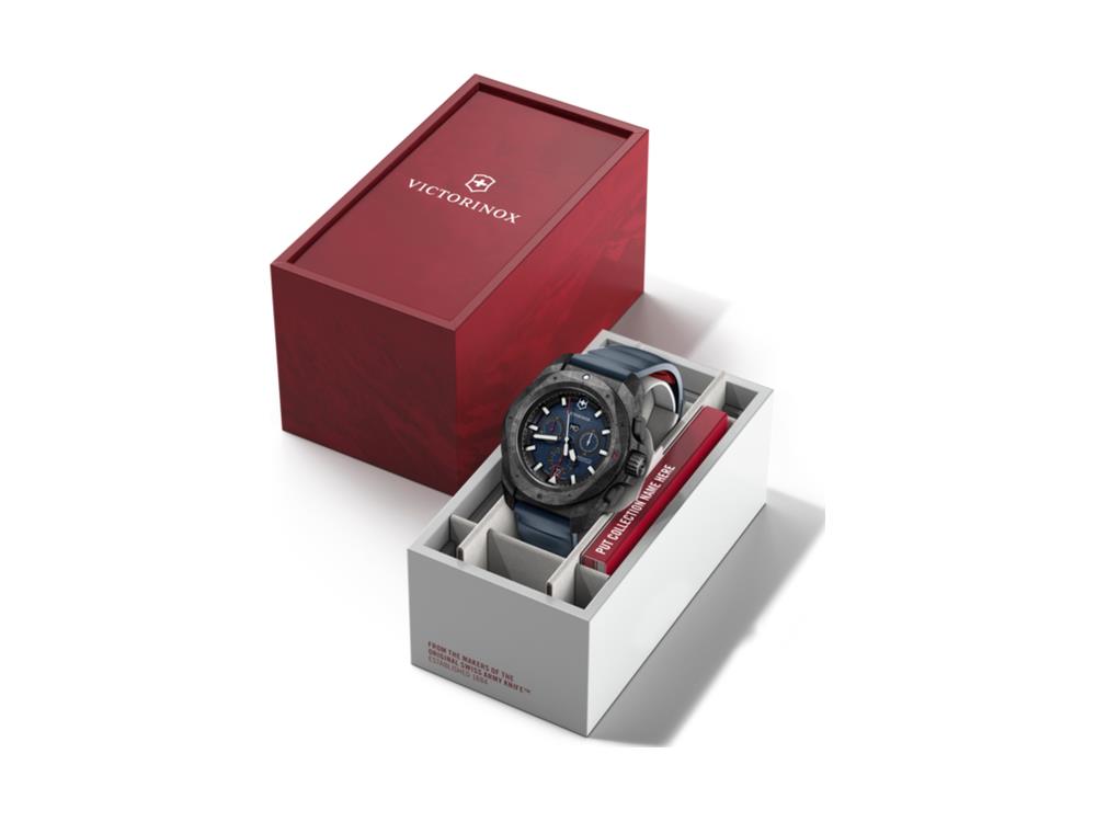 Montre à Quartz Victorinox I.N.O.X. Chrono, Fibre de carbone, Bleu, V242082