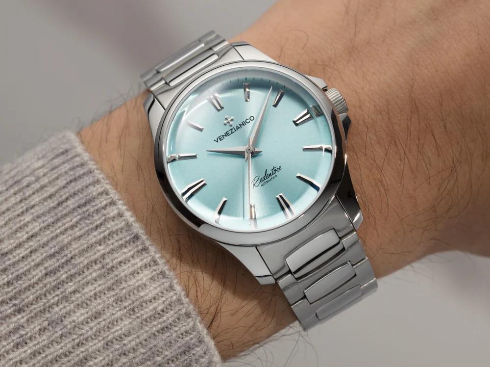 Montre Automatique Venezianico Redentore, 36 mm, Bleu Clair, 1121502C