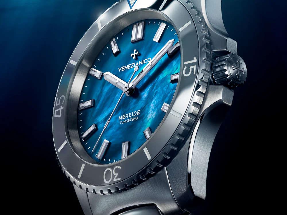 Montre Automatique Venezianico Nereide Tungsteno, 39 mm, Bleu, 3121541C