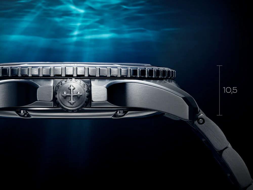 Montre Automatique Venezianico Nereide Tungsteno, 39 mm, Bleu, 3121541C
