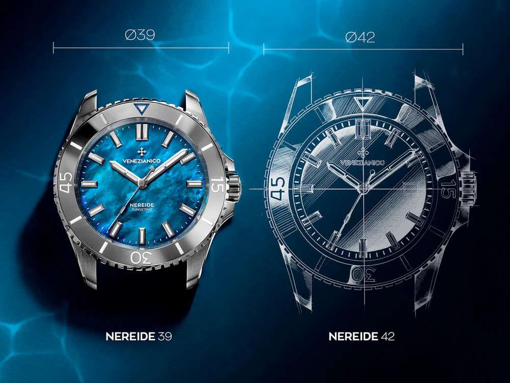 Montre Automatique Venezianico Nereide Tungsteno, 39 mm, Bleu, 3121541C