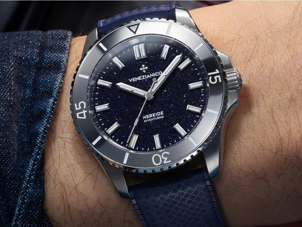 Montre Automatique Venezianico Nereide Avventurina 39 mm, Bleu, 3121551