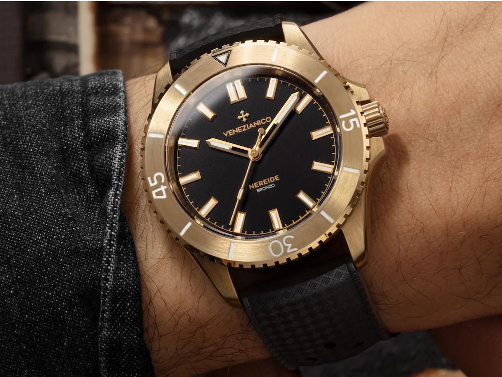 Montre Automatique Venezianico Nereide Bronzo 39 mm, Noir, 3121555