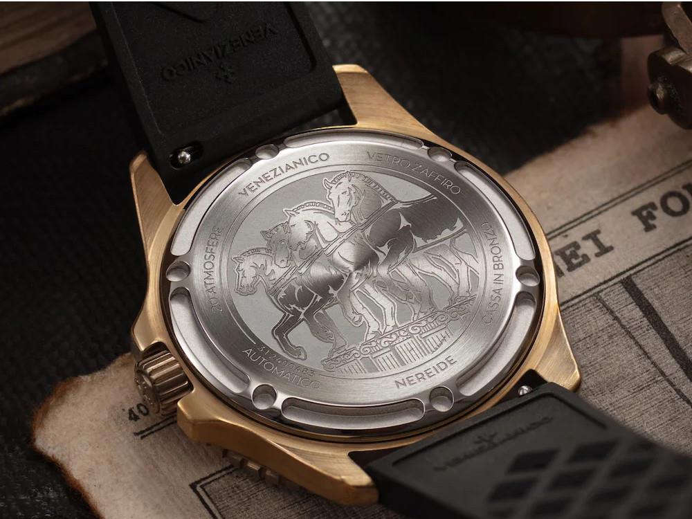 Montre Automatique Venezianico Nereide Bronzo 39 mm, Noir, 3121555