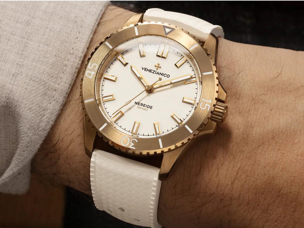 Montre Automatique Venezianico Nereide Bronzo 39 mm, Blanc, 3121556