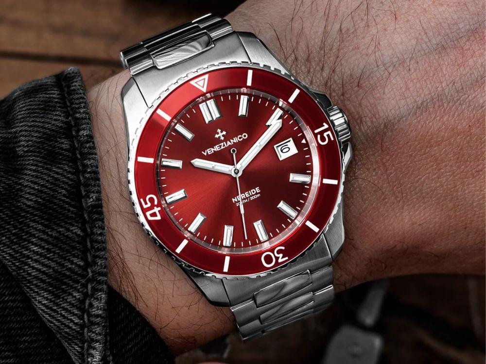 Montre Automatique Venezianico Nereide, 42 mm, Bordeaux, 3321513C