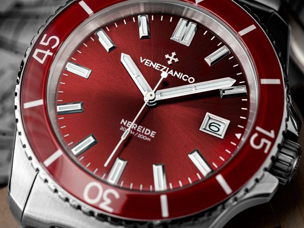 Montre Automatique Venezianico Nereide, 42 mm, Bordeaux, 3321513C