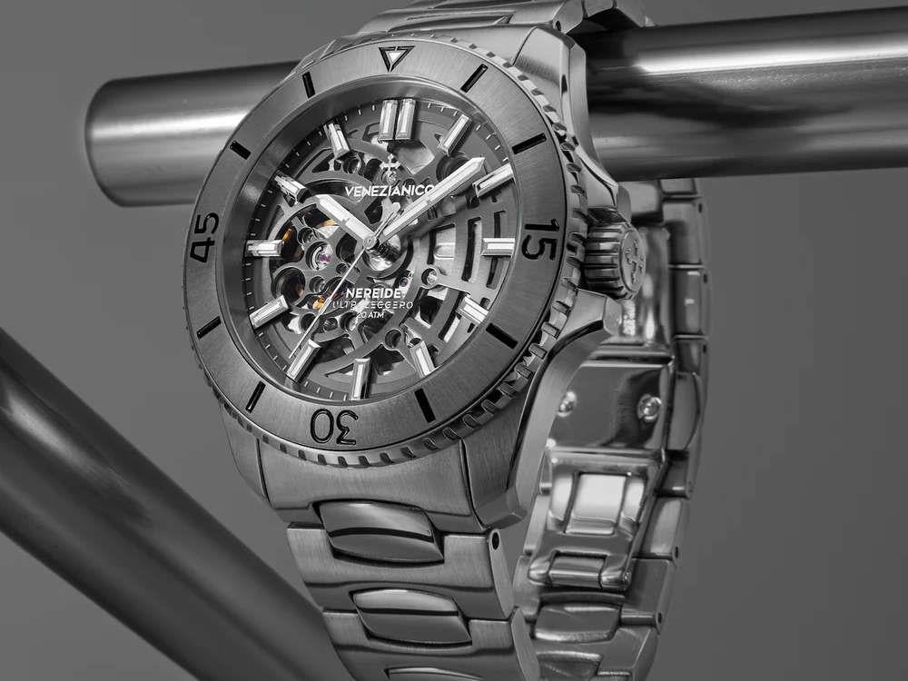 Montre Automatique Venezianico Nereide Ultraleggero, PVD, 42 mm, Gris, 3921509C