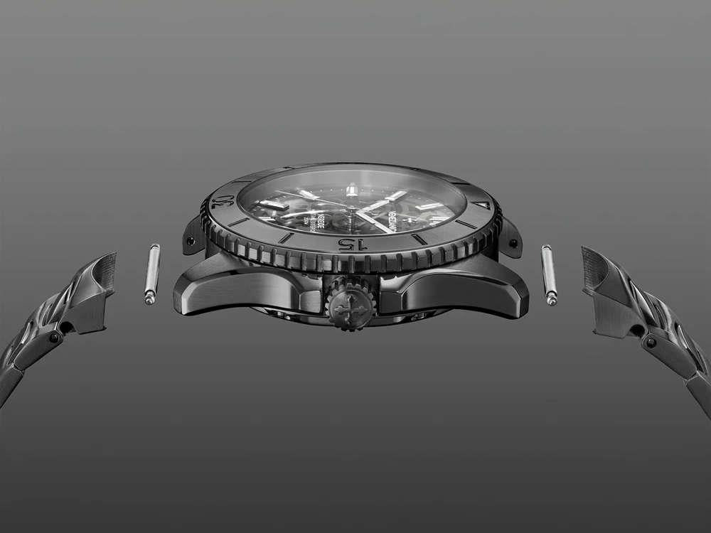 Montre Automatique Venezianico Nereide Ultraleggero, PVD, 42 mm, Gris, 3921509C