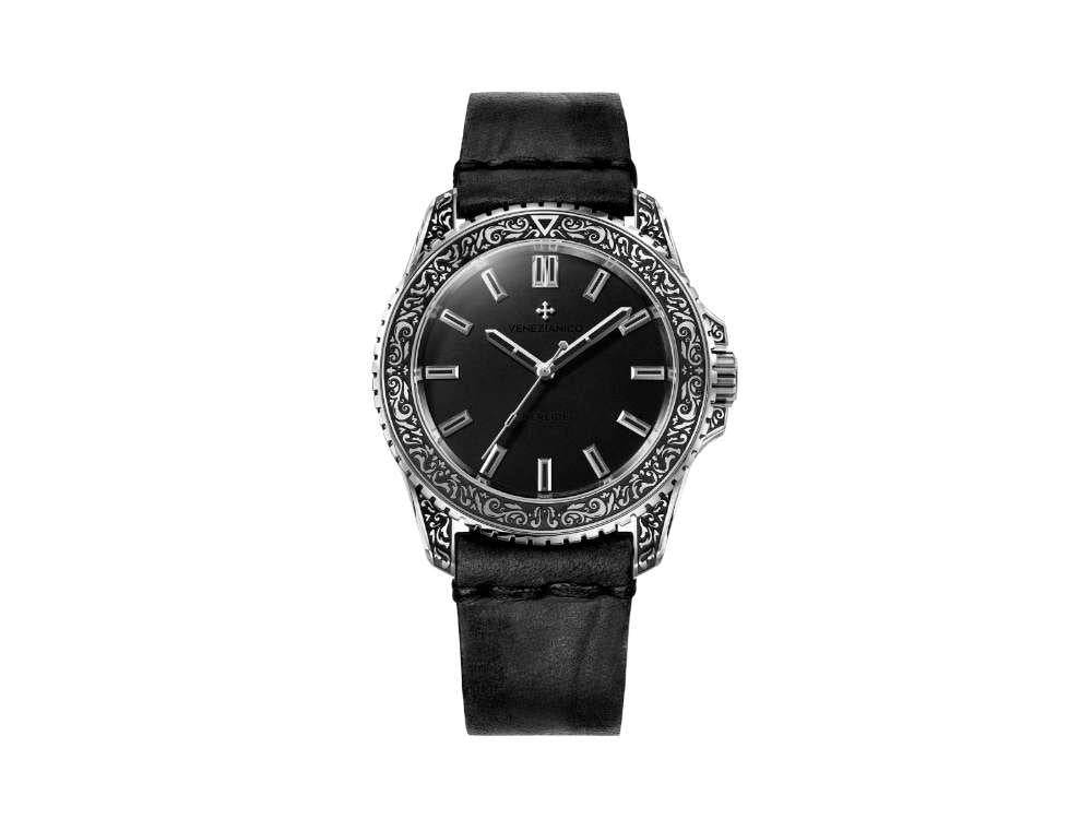 Montre Automatique Venezianico Nereide Acquaforte, 42 mm, Noir, 3921520