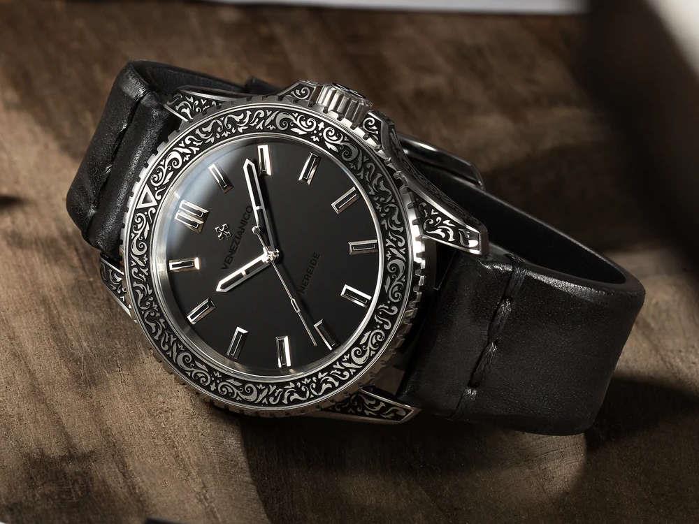 Montre Automatique Venezianico Nereide Acquaforte, 42 mm, Noir, 3921520