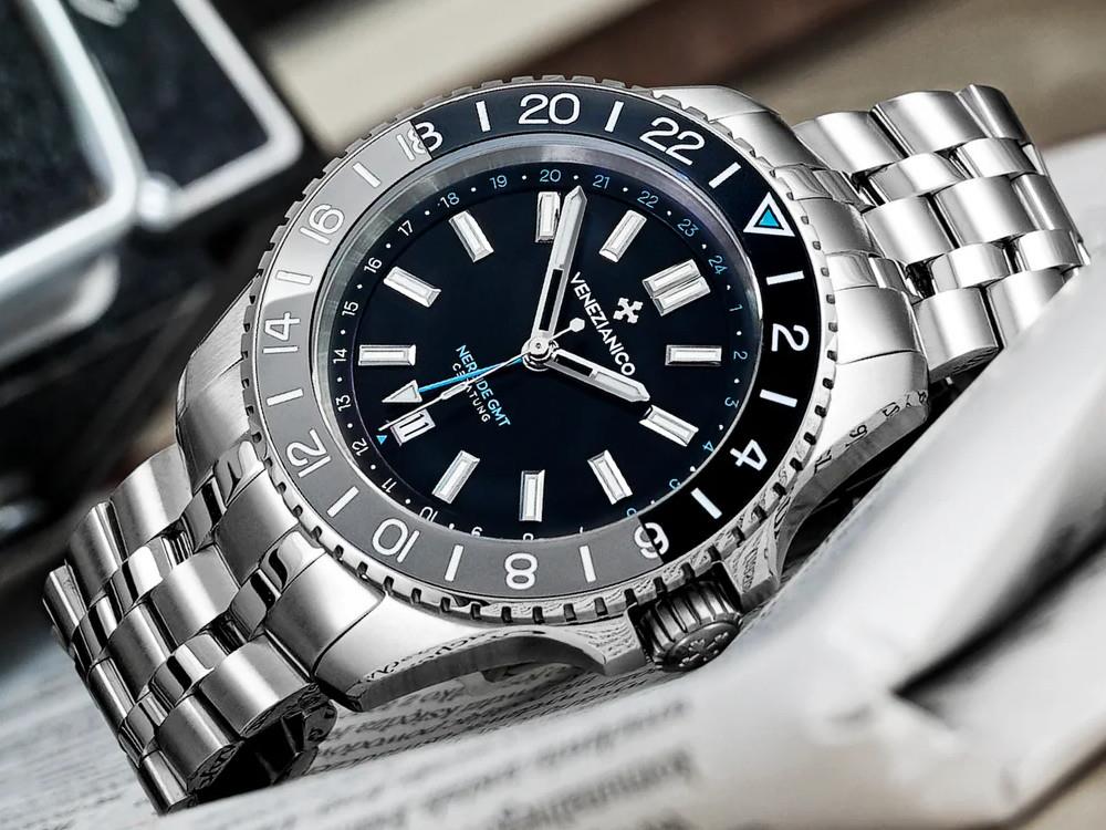 Montre Automatique Venezianico Nereide GMT Ceratung™, 42 mm, Noir, 4521500S